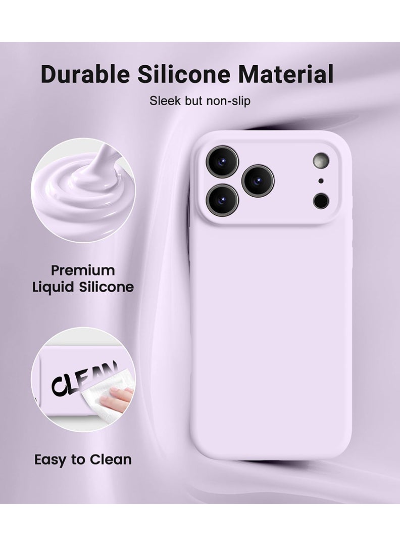 رفع القضية متوافق مع غطاء هاتف آيفون 17 برو من آبل، مصنوع من السيليكون السائل الناعم عالي الجودة [بطانة من الألياف الدقيقة المقاومة للخدش] غطاء هاتف رفيع مقاوم للصدمات، لون بنفسجي - Image 3